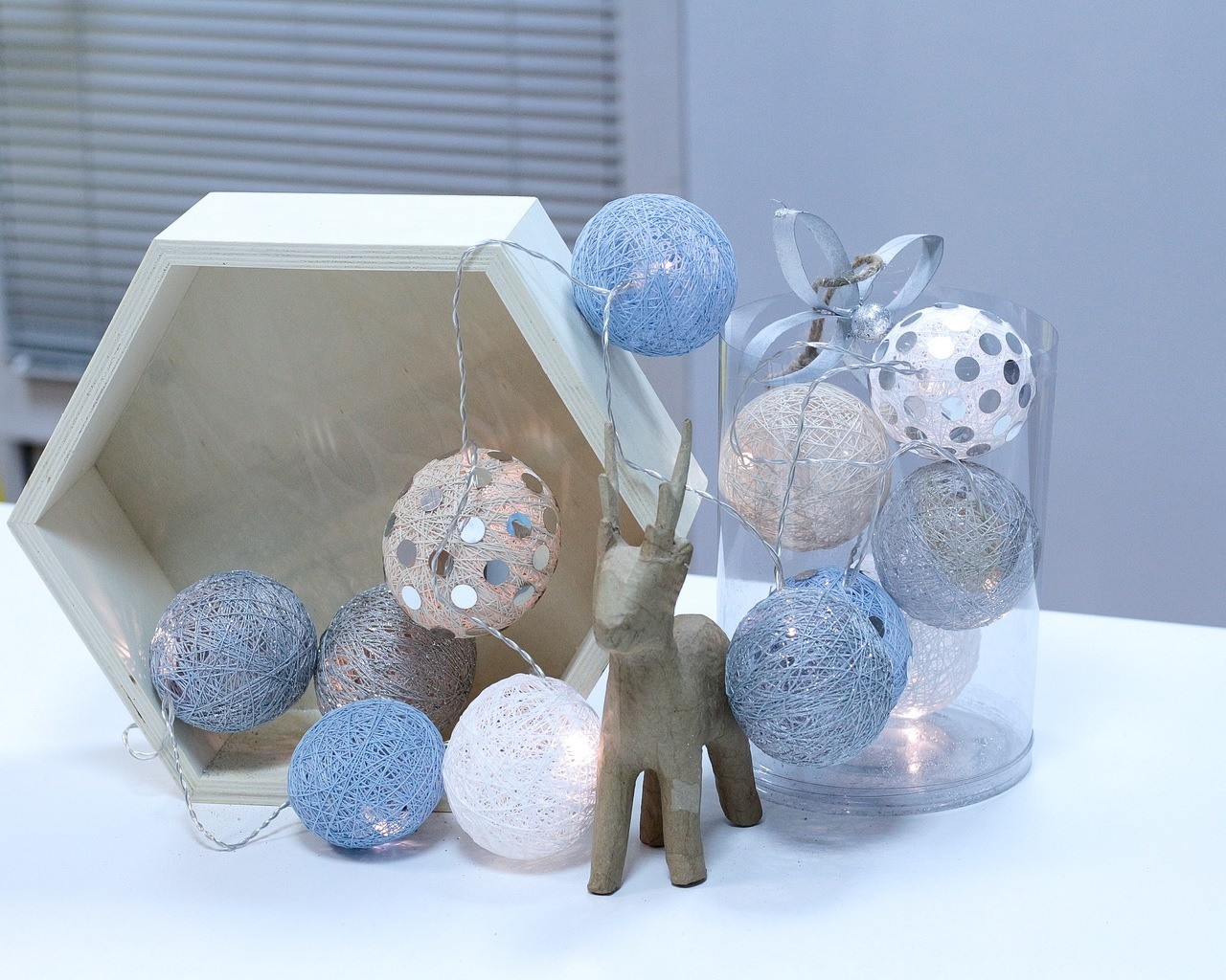 cotton balls light srebrzyste dodatki, DIY