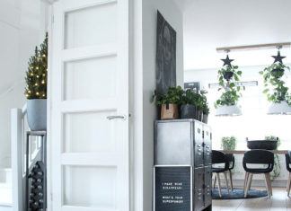 jasne wnętrza, białe drzwi, drewniana podłoga, białe ściany, ciekawe aranżacje roślin, jasne pomieszczenia