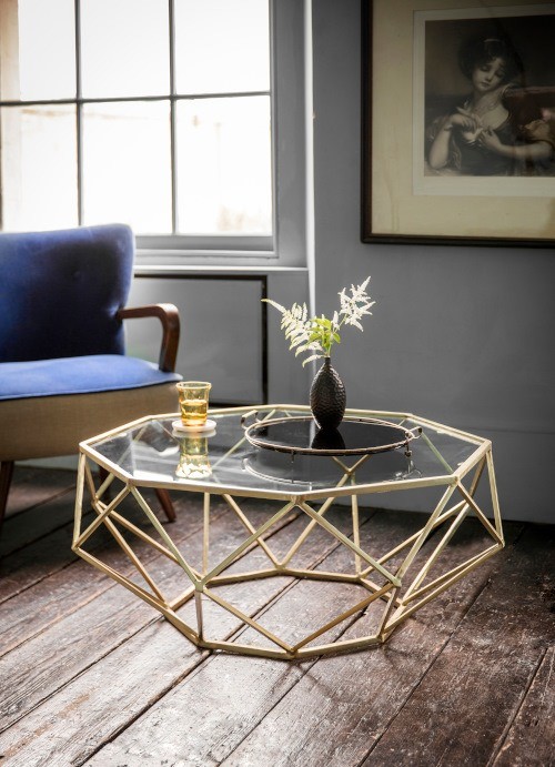 stół do salonu, stolik kawowy, geometryczny stolik kawowy, stolik w kształcie heksagonu do salonu