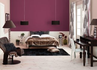 kolor fioletowy w sypialni